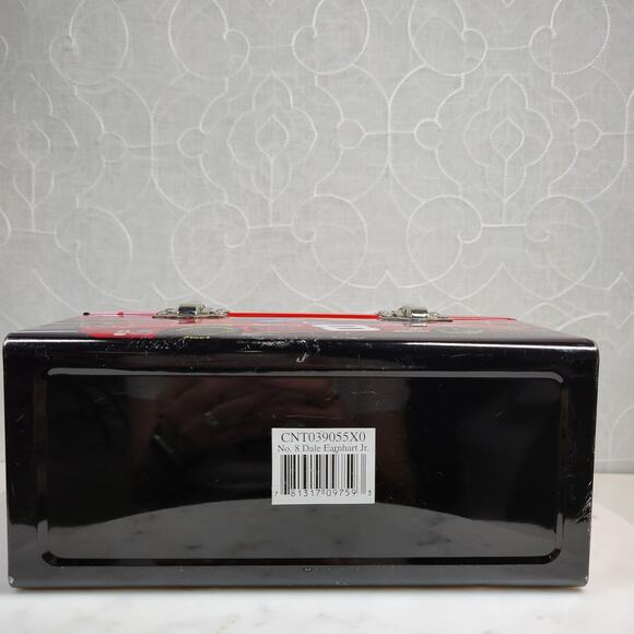 NASCAR Dale Earnhardt Jr Lunch Box  9"x6.5" Red 2004 No.8 Metal Dome Handle - Picture 9 of 16